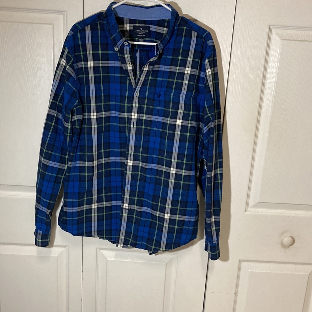 American Eagle Outfitters Classic Fit Button Down Plaid Shirt Sz:XXL